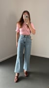 Niagara Açık Yıkamalı Yüksek Bel Crop Flare Jeans