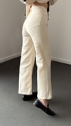 Niagara Krem Yüksek Bel Crop Flare Jeans