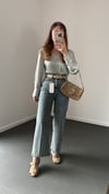 Niagara Tint Yıkamalı Yüksek Bel Crop Flare Jeans