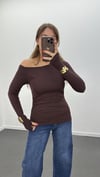 Noa Düşük Omuz Drapeli Soft Touch Parmak Geçirmeli Body