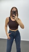 Nora Kahve İçi Pedli Fitilli Basic Atlet