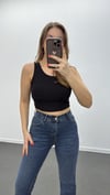 Nora Siyah İçi Pedli Fitilli Basic Atlet