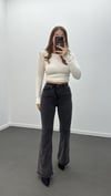 Padova Antrasit Extra Yüksek Bel Full Likralı Flare Jeans
