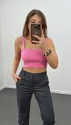 Pembe İnce Örme Askılı Atlet