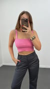 Pembe İnce Örme Askılı Atlet