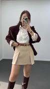 Perrie Bej Kemerli Şort Etek