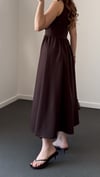 Riposa Kahve Halter Yaka Drapeli Maxi Elbise