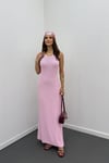 Rory Pembe Örme Maxi Elbise