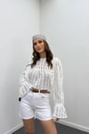 Samira Beyaz Yüksek Bel Kot Şort