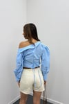 Samira Ekru Yüksel Bel Kot Şort