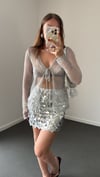 Shakira Silver Payetli Mini Etek