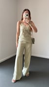Shebnem Açık Yeşil Modal Dantelli Bluz Ve Pantolon Takımı
