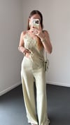 Shebnem Açık Yeşil Modal Dantelli Bluz Ve Pantolon Takımı