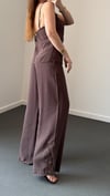 Shebnem Kahve Modal Dantelli Bluz Ve Pantolon Takımı