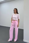 Sonya Pembe Beli Lastikli Salaş Pantolon