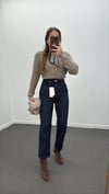 Toronto Dark Blue Yıkamalı Boy Fit Jeans