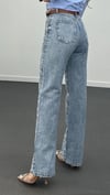 Town Taş Aksesuarlı Yüksek Bel Straight Leg Jeans