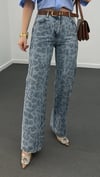 Town Taş Aksesuarlı Yüksek Bel Straight Leg Jeans