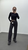 Wanda Antrasit Orta Bel Baggy Relax Fit Jeans