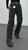 Wanda Antrasit Orta Bel Baggy Relax Fit Jeans