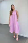 Yegor Pembe Cepli Rahat Midi Elbise