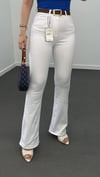 ZR Beyaz Extra Yüksek Bel Full Likralı Flare Jeans