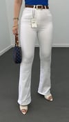 ZR Beyaz Extra Yüksek Bel Full Likralı Flare Jeans