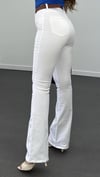 ZR Beyaz Extra Yüksek Bel Full Likralı Flare Jeans