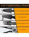 Captain 7506 Alüminyum Halka Açıcı İp Kesici Kılıflı Kendinden Kilitli 19Cm Pense