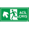 Fotolümenli Decota Acil Çıkış Exıt Levhası Ok Yönü Sol Yukarı 12x24