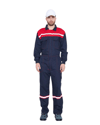 Gabardin 16/12 Reflektörlü Robalı Kırmızı İş Tulumu