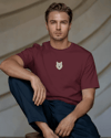 Beyaz Husky Mavi Göz Baskılı Unisex Oversize Tişört – Minimal Premium Husky Tasarım