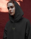 Bombay Kedili Hoodie Unisex %100 Pamuk | Siyah Kapüşonlu Sweatshirt Göğüs Ortası Minimal Logo