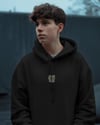 British Shorthair Kedili Hoodie Unisex %100 Pamuk | Siyah Kapüşonlu Sweatshirt Göğüs Ortası Logolu