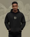 British Shorthair Kedili Hoodie Unisex %100 Pamuk | Siyah Kapüşonlu Sweatshirt Göğüs Ortası Logolu