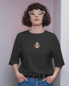 Cavalier King Charles Köpek Baskılı Kadın Oversize Tişört – Minimal Cavalier Tasarım