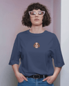 Cavalier King Charles Köpek Baskılı Kadın Oversize Tişört – Minimal Cavalier Tasarım