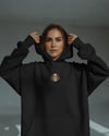 Cavalier King Charles Nakışlı Siyah Kadın Hoodie – Oversize Kapüşonlu Sweatshirt