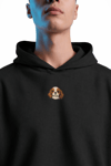 Cavalier King Charles Nakışlı Siyah Kadın Hoodie – Oversize Kapüşonlu Sweatshirt