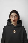Cavalier King Charles Nakışlı Siyah Kadın Hoodie – Oversize Kapüşonlu Sweatshirt