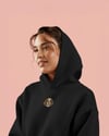 Cavalier King Charles Nakışlı Siyah Kadın Hoodie – Oversize Kapüşonlu Sweatshirt