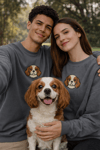 Cavalier King Charles Spaniel Köpek Desenli Sevgili Sweatshirt – Unisex Çift Kombini