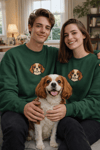 Cavalier King Charles Spaniel Köpek Desenli Sevgili Sweatshirt – Unisex Çift Kombini