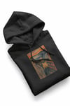 Çığlık Kedisi Baskılı Siyah Hoodie | Unisex %100 Pamuk Kapüşonlu Sweatshirt