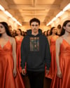 Çığlık Kedisi Baskılı Siyah Hoodie | Unisex %100 Pamuk Kapüşonlu Sweatshirt
