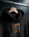 Çığlık Kedisi Baskılı Siyah Hoodie | Unisex %100 Pamuk Kapüşonlu Sweatshirt