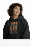 Çığlık Kedisi Baskılı Siyah Hoodie | Unisex %100 Pamuk Kapüşonlu Sweatshirt