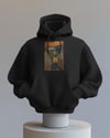 Çığlık Kedisi Baskılı Siyah Hoodie | Unisex %100 Pamuk Kapüşonlu Sweatshirt