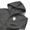 Erkek Beyaz Husky Baskılı Oversize Fermuarlı Hoodie