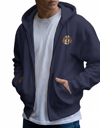 Erkek Cavalier King Charles Baskılı Oversize Fermuarlı Hoodie